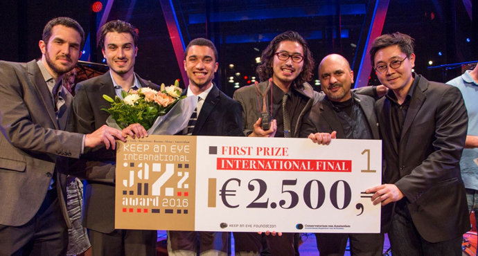 First prize: Berklee Global Jazz Ambassadors  Berklee College of Music - met Seungho Jang, Edmar Colon, Noam Israeli, Marco Pignataro en Isaac Wilson