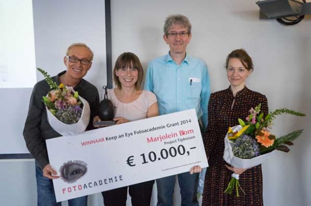 Marjolein met juryleden Ton Hendriks, Claudia Küssel en Edie Peters